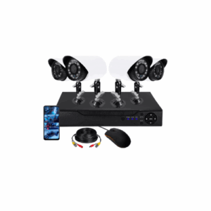 Kit 4 camaras de seguridad bullet WAGGS con DVR e instalacion KCDS01