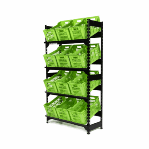 Exhibidor Contra Pared Rapi Rack MENGARELLI Verdulero sin canastos Negro 91174