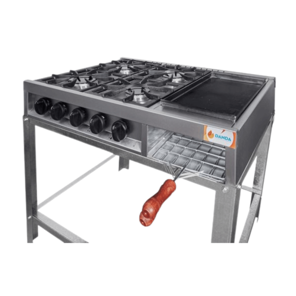 Anafe DANDA Múltiple 4 Hornallas y Plancha  Con Base 508A - Imagen 4