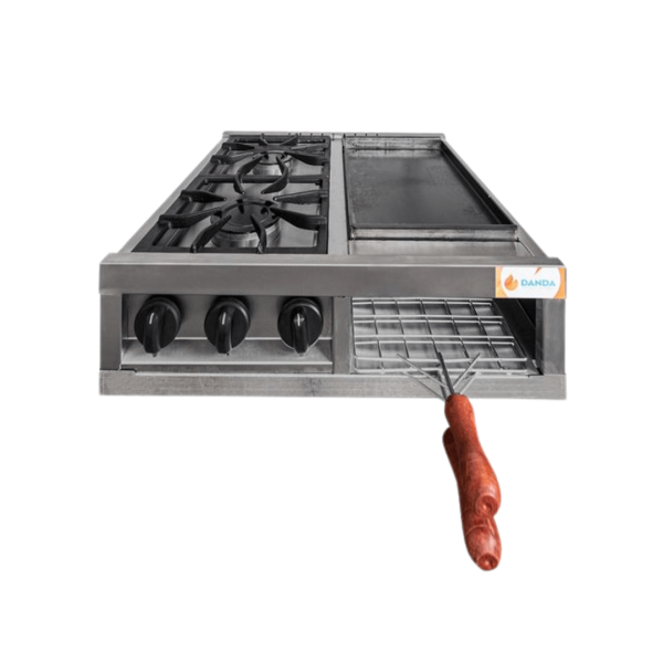 Anafe Multiple DANDA 2 hornallas, carlitera y plancha sin base 509A - Imagen 4