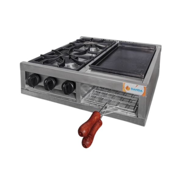 Anafe Multiple DANDA 2 hornallas, carlitera y plancha sin base 509A - Imagen 3