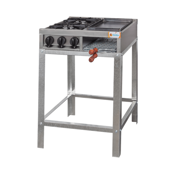 Anafe Multiple DANDA 2 Hornallas y plancha con base 510A