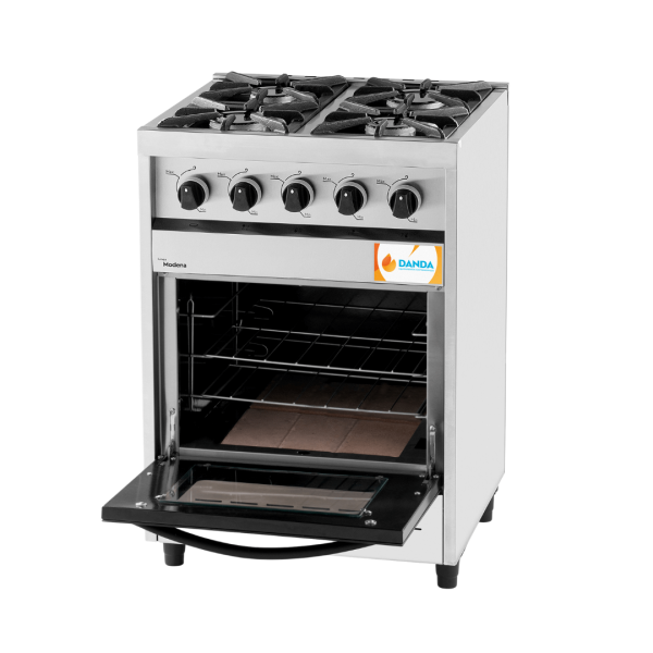 Cocina DANDA Modena 4 hornallas Acero Inoxidable Puerta de Vidrio C600MV - Imagen 3