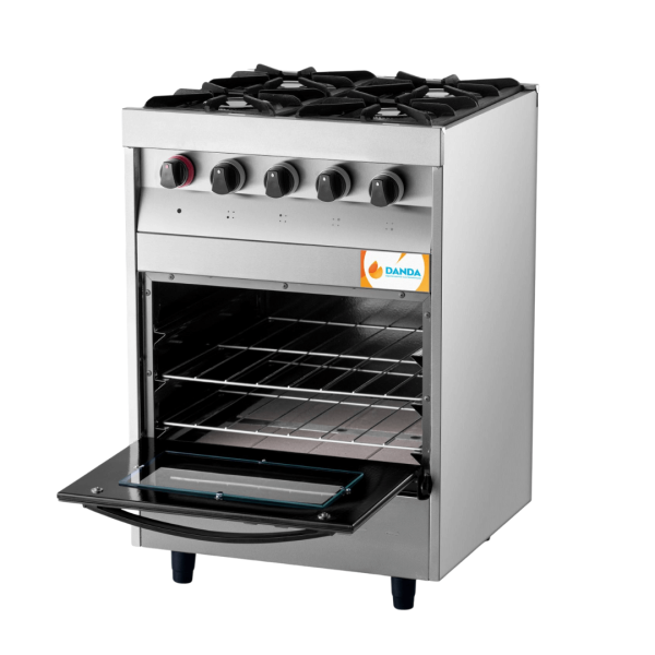 Cocina DANDA Siena 4 hornallas Acero Inoxidable Puerta de Vidrio C600V - Imagen 4