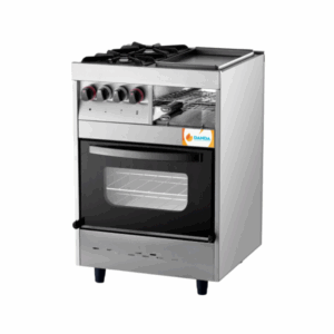 Cocina múltiple DANDA 2 hornallas, plancha y carlitera 60cm puerta de vidrio C601V