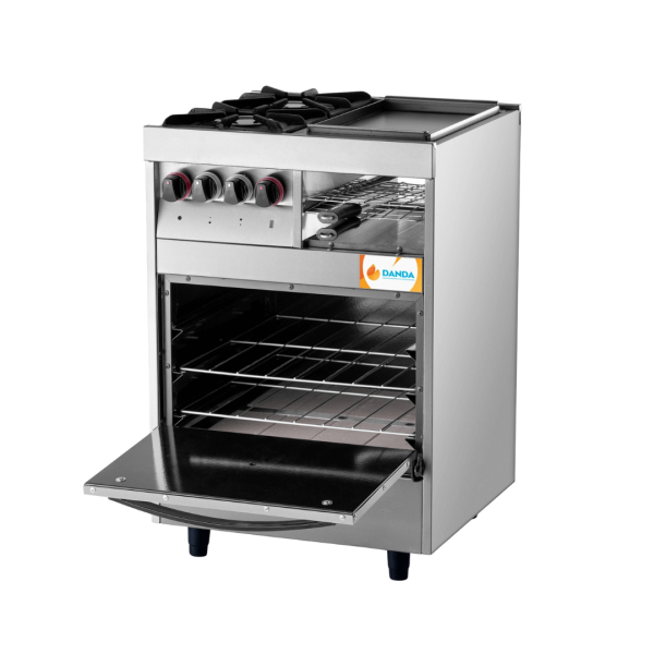 Cocina múltiple DANDA 2 hornallas, plancha y carlitera 60cm puerta de vidrio C601V - Imagen 4