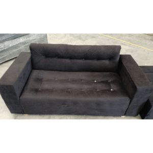 Sofa Denver tres cuerpos con camastro color negro / Usado 1
