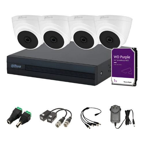 Kit 4 camaras de seguridad DAHUA con DVR infrarrojo microfono e instalacion