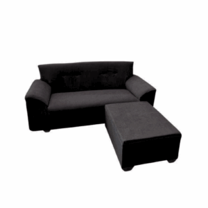 Sofa Malibu dos cuerpos con camastro color negro