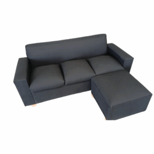 Sofá 3 cuerpos con camastro Negro /  Usado 2