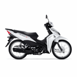 Motocicleta Honda Wave 110 Base con casco color blanco