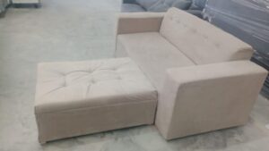Alternative view of Sofa Denver tres cuerpos con camastro color beige / Usado 1