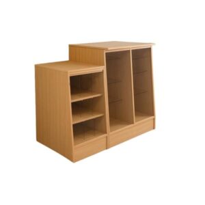 Alternative view of Vitrina mostrador madera con bajada y caramelera CUBO 1,40 m