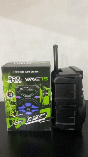 Alternative view of Parlante Portatil Pro Bass Wave 15 Bluetooth Microfono 700w Color Negro #USADO