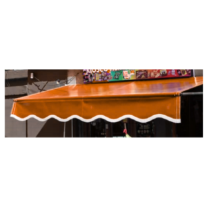 Toldo rebatible de 2,3 m x 1,5 m naranja con instalación / Usado