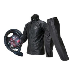 Combo linga candado traba cadena y traje de lluvia