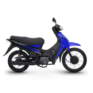 Motocicleta Gilera Smash Base 110 color Azul con casco