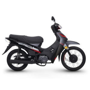 Motocicleta Gilera Smash Base 110 color Gris con casco