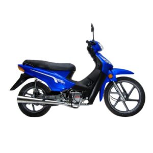 Motocicleta Keller Crono 110 Plus Azul con casco