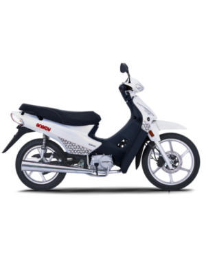 Motocicleta CORVEN Energy 110 Full A/D Blanca con casco