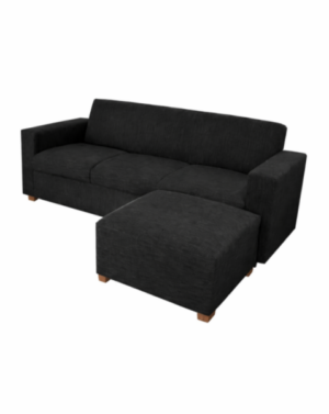 Sofá 3 cuerpos con camastro Negro