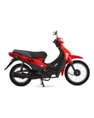 Motocicleta SIAM Qu Base 110 color rojo con casco
