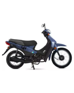 Motocicleta SIAM Qu Base 110 color Azul con casco