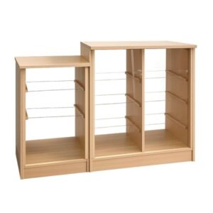 Vitrina mostrador CUBO 1.40 m con bajada de madera