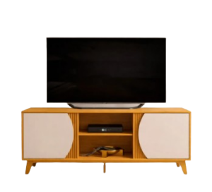 Rack para TV DJ Móveis Domo 1360 Cedro Bali con 2 Puertas Corredizas SIN INSTALACION Otaño