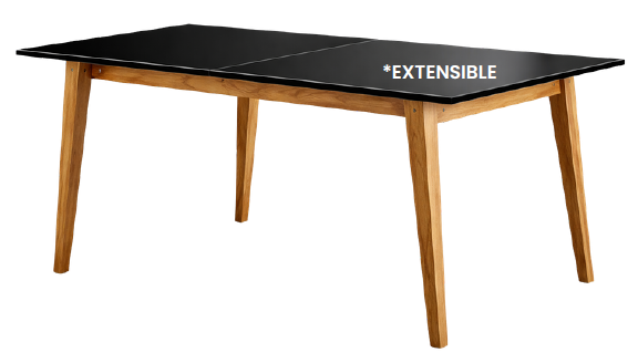 Mesa Escandinava Extensible 130 cm Madera Maciza de Pino y MDF Laqueado Otaño