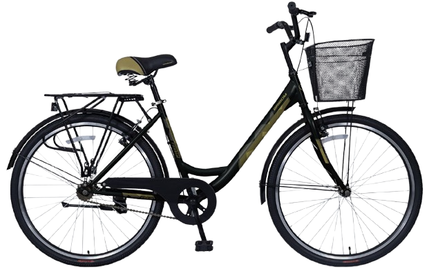 Bicicleta Paseo Gribom Rambla R26 Canasto Delantero Negra Otaño