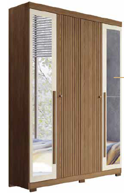 Placard Buriti 4 Puertas Con Espejo Jetobá Areia Otaño