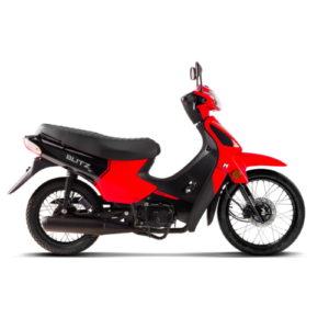 Motocicleta MOTOMEL Blitz One 110 color rojo con casco