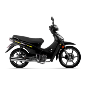 Motocicleta MOTOMEL Blitz Plus 110 CBS Negra con casco