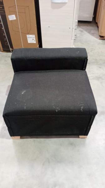 Sofá 3 Cuerpos Camastro Respaldar Chenille Negro / Usado - Imagen 4