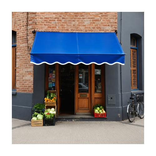 Toldo rebatible 3 m x 1.5 m azul con instalación