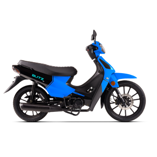 Motocicleta MOTOMEL Blitz Full One 110 cc Celeste con casco