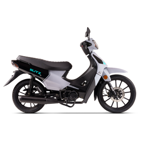 Motocicleta MOTOMEL Blitz Full One 110 cc Gris con casco