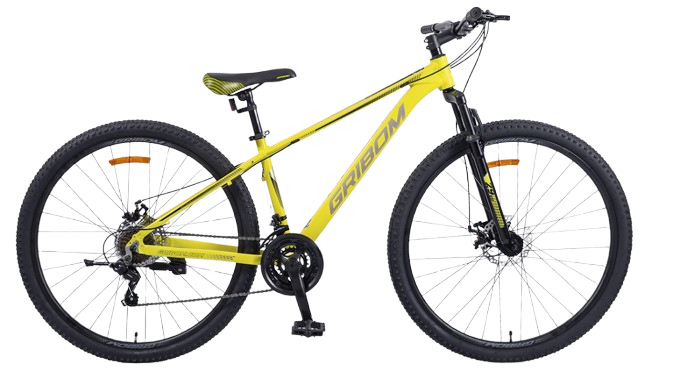 Bicicleta ASPEN GRIBOM TALLE S MTB Rodado 29 Aluminio 21 velocidades Amarilla y Gris