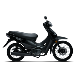 Motocicleta MOTOMEL Blitz One 110 color negra con casco