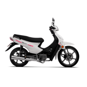 Motocicleta MOTOMEL Blitz Plus 110 CBS Blanca con casco