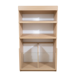 Panera CUBO 2 estantes 2 cubículos vidriados Color Roble Americano