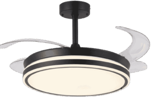 Ventilador de techo Kacemaster LED Motor DC 30 W Aspas retráctiles Negro