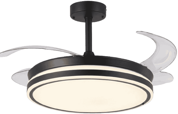 Ventilador de techo Kacemaster LED Motor DC 30 W Aspas retráctiles Negro